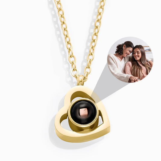 Personalized Photograph Heart Necklace Gift Set