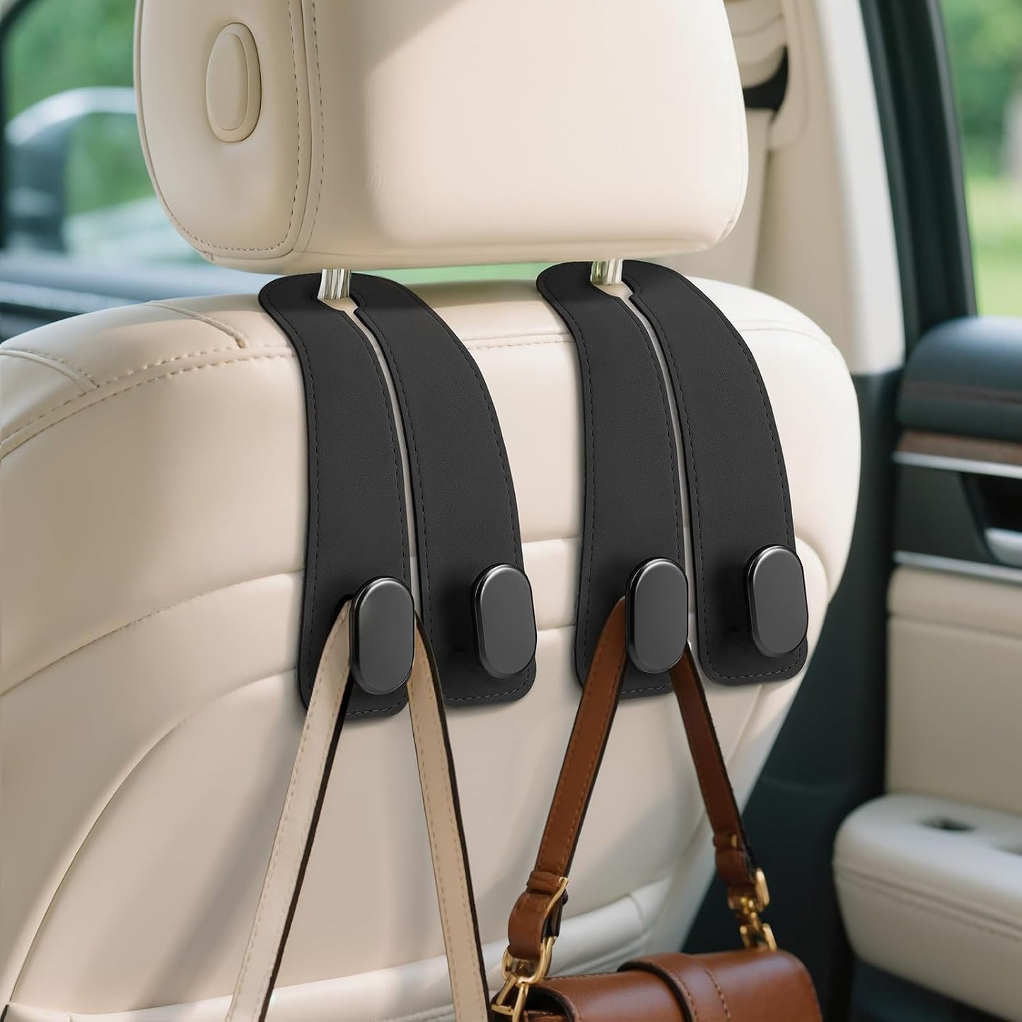 Premium Suede Double Headrest Hooks