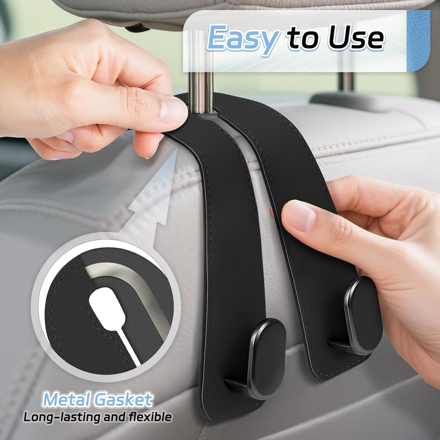 Premium Suede Double Headrest Hooks
